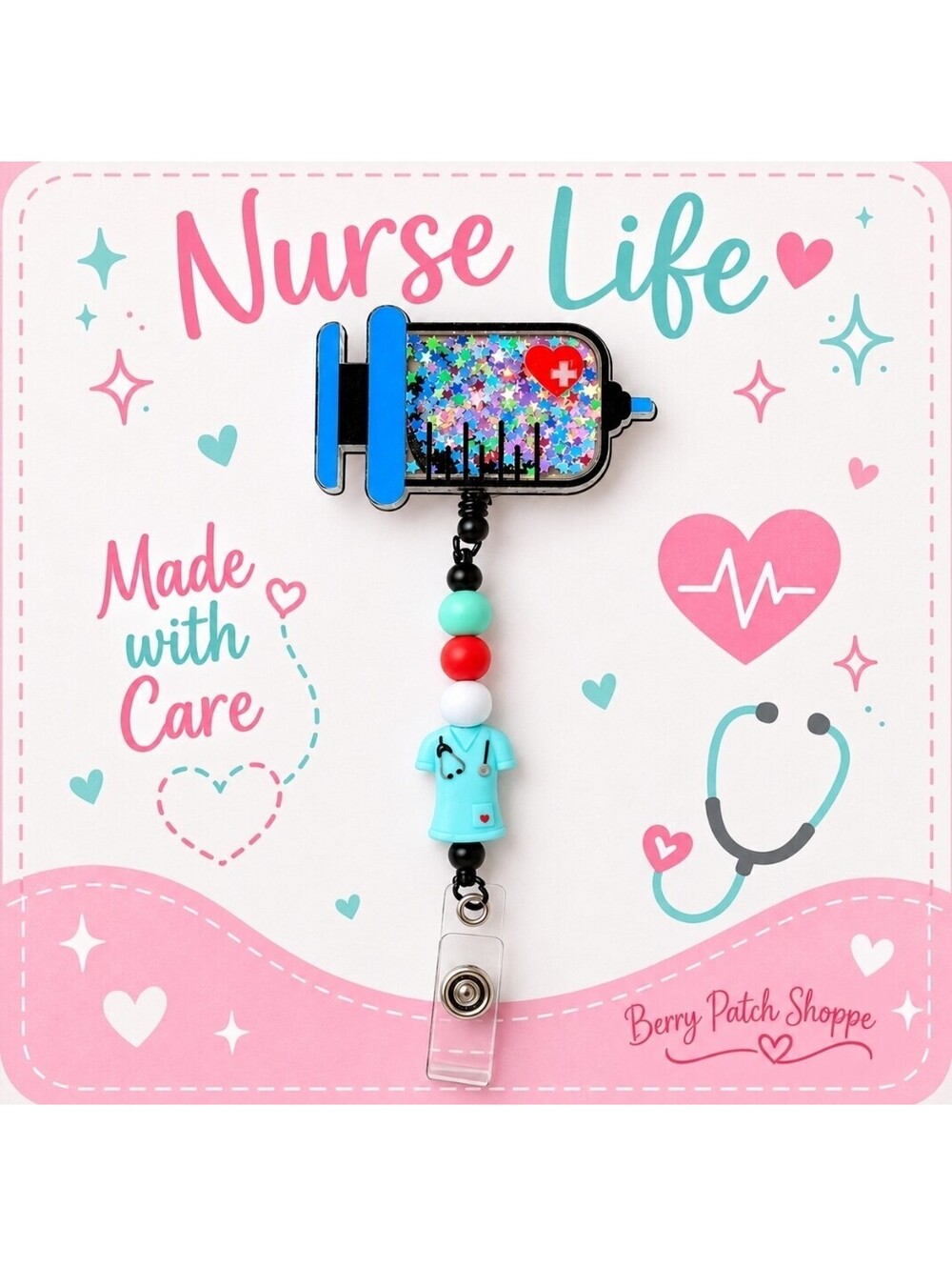 RN Nurse Life Retractable Lanyard Cardholder ID Badge